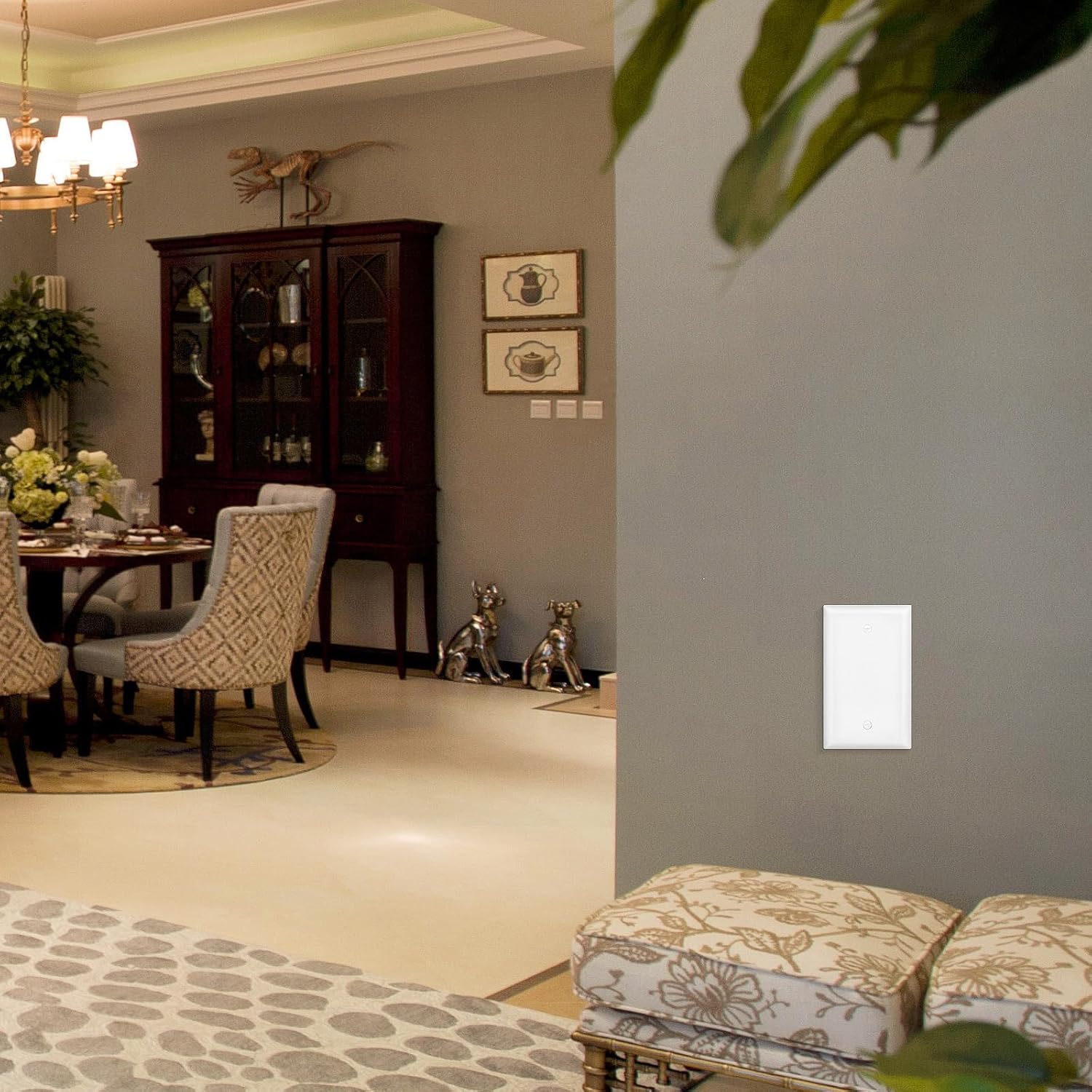 12 Pack No Device Blank Wall Plate, Standard Size 1-Gang 4.53" x 2.76" Blank Device Wall Plate, UL Listed, Unbreakable and High Temperature Resistant Light Switch Cover, White - Image 6