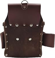 Vista 5 de Bolsa de herramientas de cuero para electricista, marrón Cinturón de herramientas profesional 3400