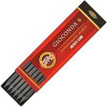 Koh-I-Noor Gioconda 5.6 mm, Set of 6 Leads for Artists Drawing. 4865 6B