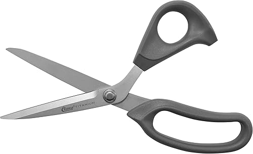 Miniatura 10 de Clauss 18081 Tijeras de tensión ajustables de titanio dobladas de 8 pulgadas con asas ultraflex extragrandes, color gris