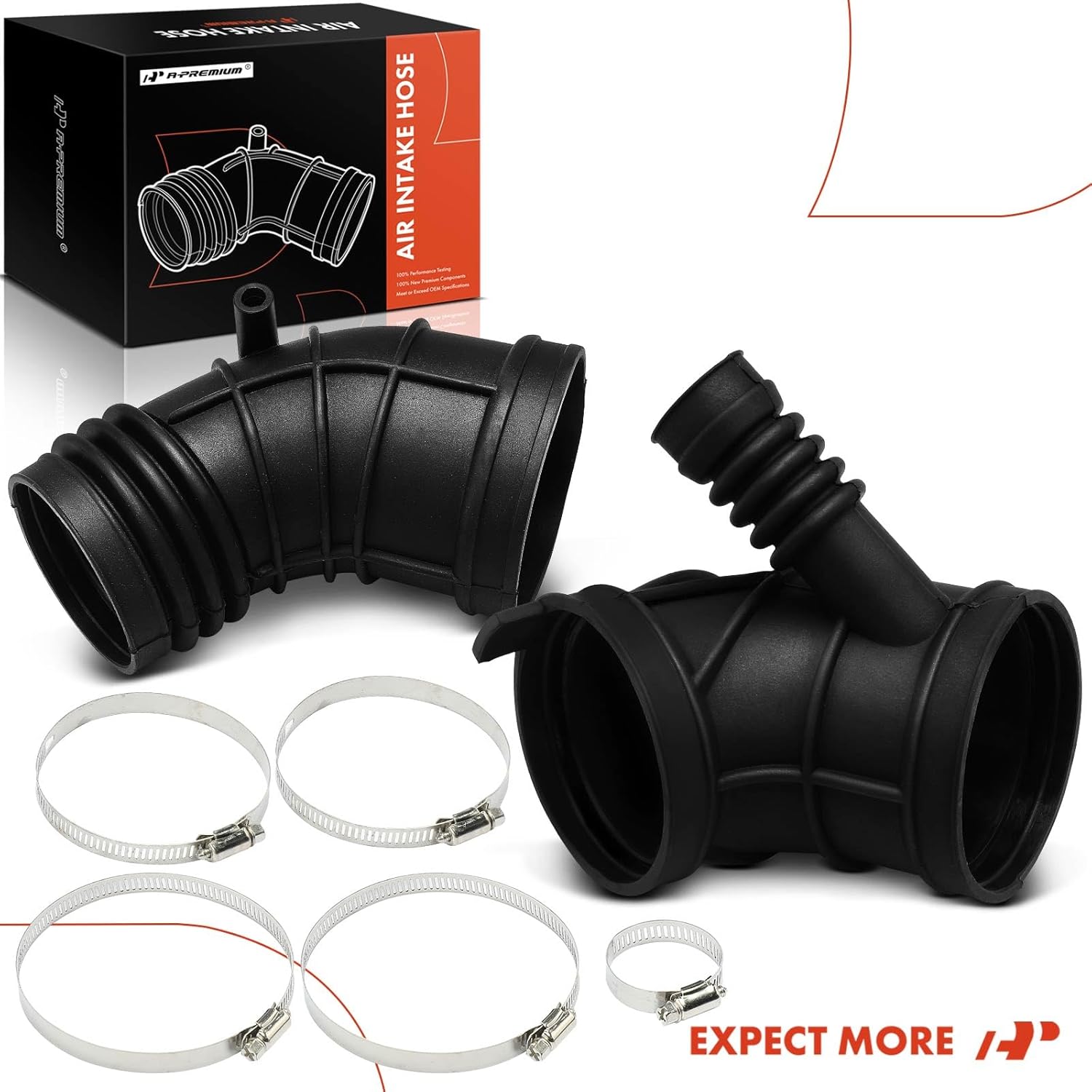 A-Premium 2 Engine Air Intake Hose Tube [fits DOHC, 6Cyl 2.5L 3.0L] Compatible with BMW [E46 Series] 325Ci 2003-2006, 325i 2003-2005, 330Ci 2001-2006, 330i 330xi 2001-2006, Z3 E36 2001-2002