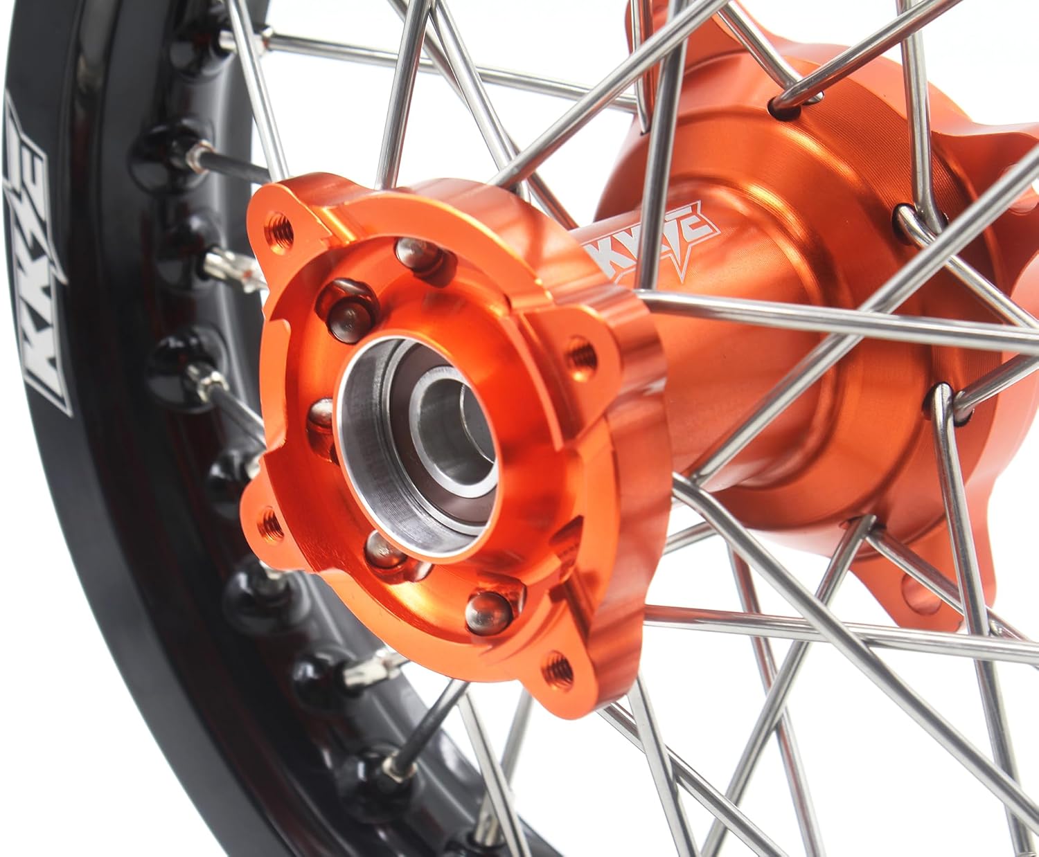 KKE 12/10 Small Kid's Wheels Rims For KTM SX50 GAS GAS MC50 Mini Dirtbikes Orange Hub