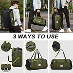 Laripwit Travel Duffle Bag for Men 40L Sports Gym Bag with Wet Pocket & Shoes Compartment Weekender Overnight Backpack for Traveling Duffel Bag Backpack for Women, Green