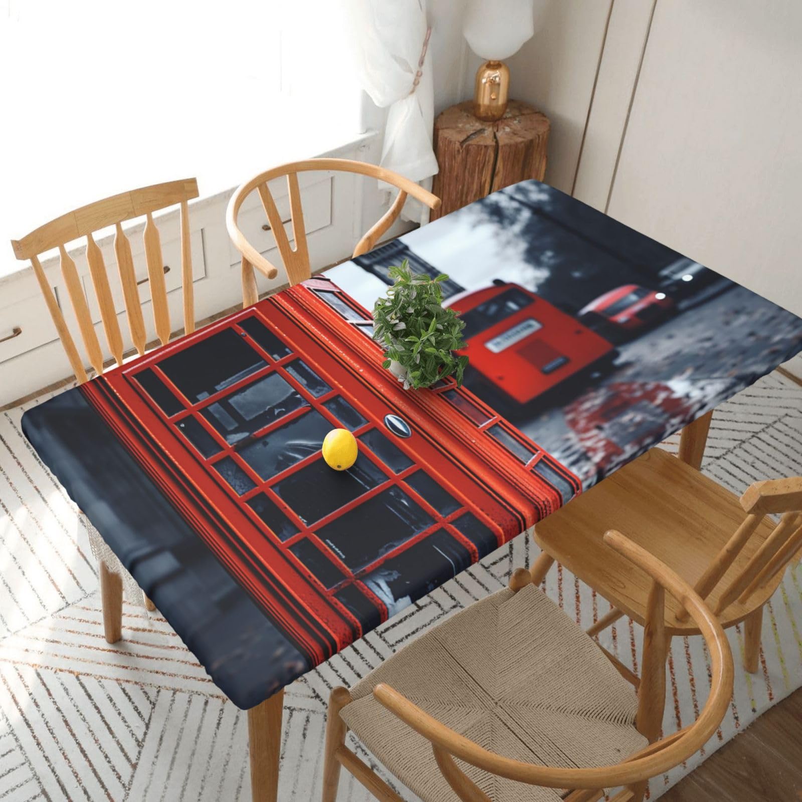 Nappe rectangulaire imperméable au design rétro Londres soigné