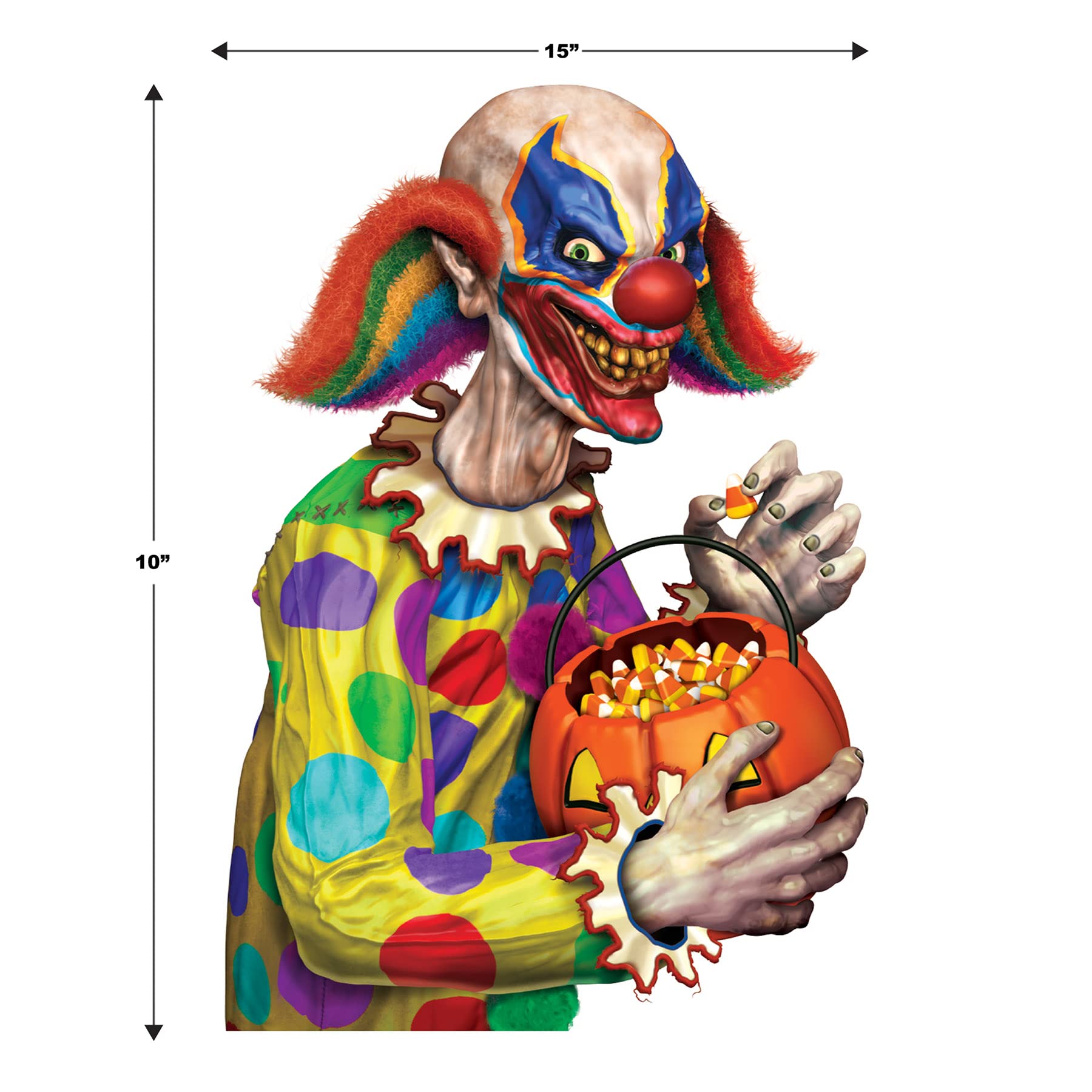 Creepy Clown Backseat Driver Car Cling Party Accessory (1 count) (1/Sh)