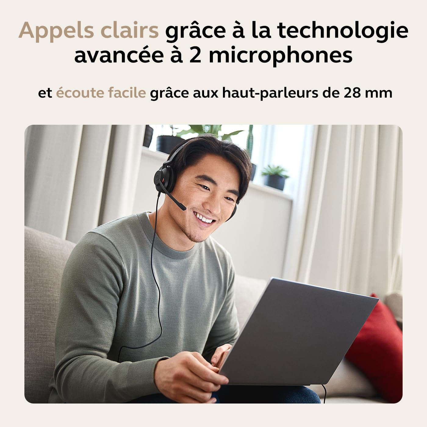 Jabra Evolve2 30 SE Micro-casque filaire stéréo à réduction de bruit avec technologie d’appel à 2 microphones et câble USB-C - Fonctionne avec les plateformes UC telles que Zoom et Google Meet - Noir