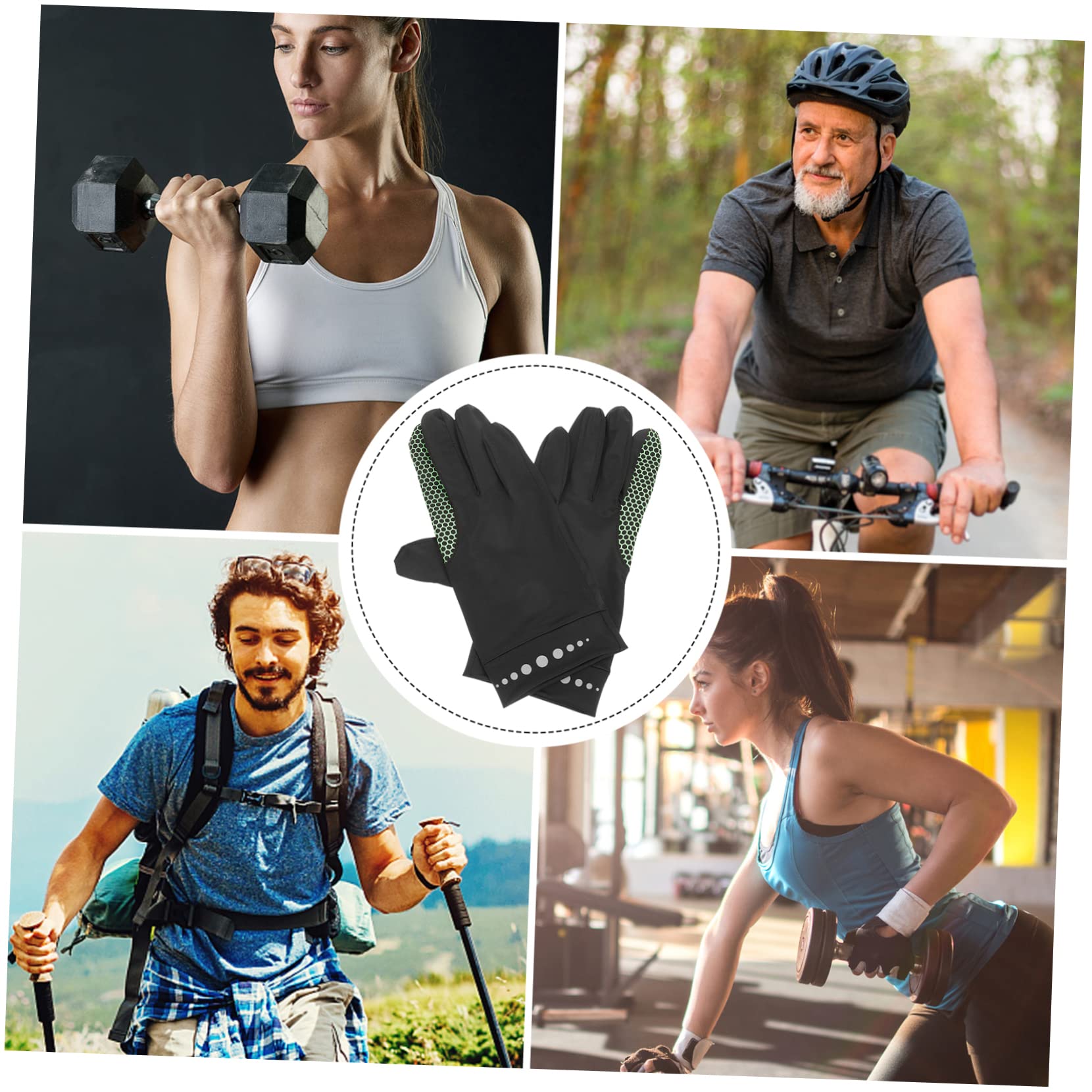 POPETPOP Elegant Touchscreen Bike Gloves Women's Outdoor Riding Gloves Breathable Sturdy Fitness Sunscreen Anti-Slip Black