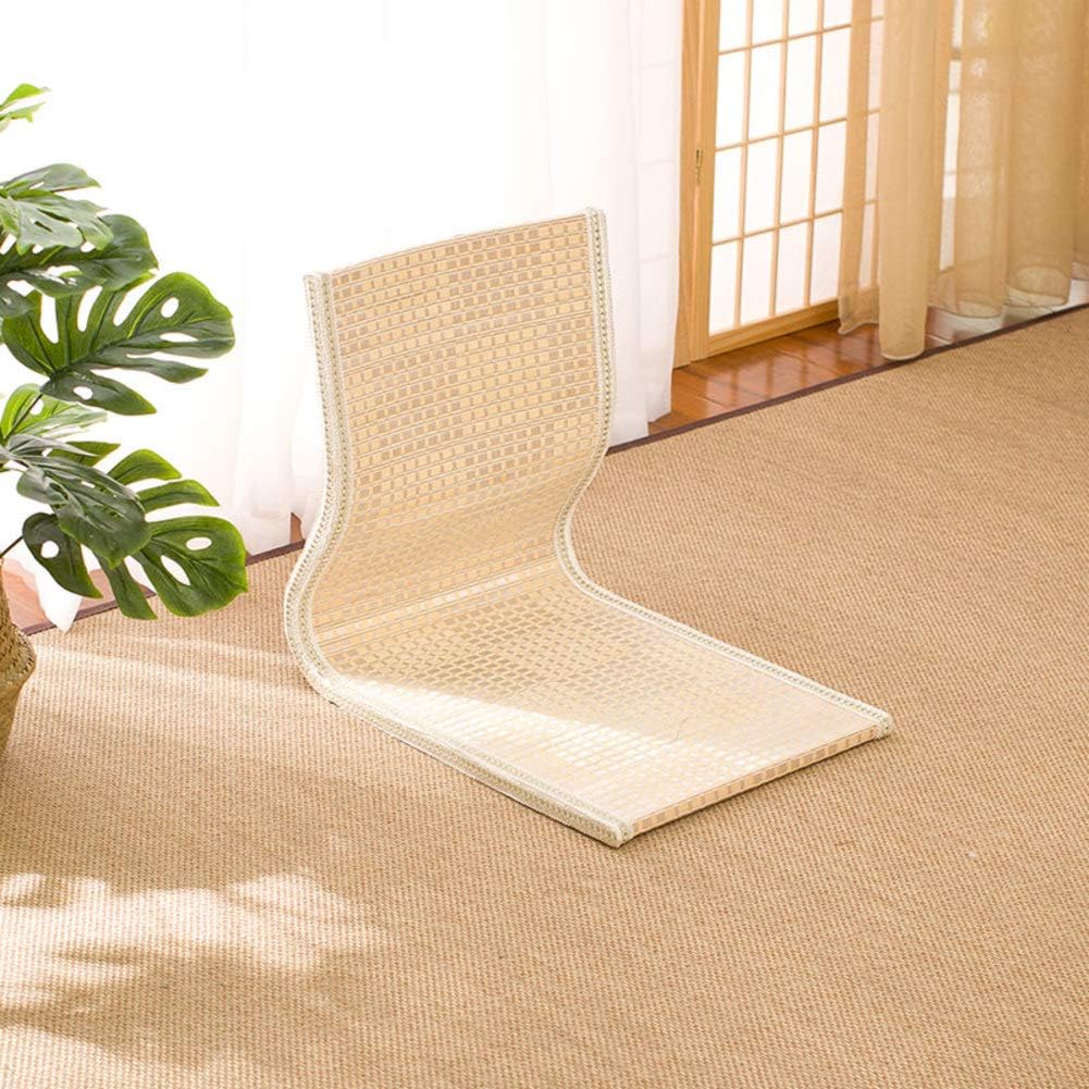 Silla de suelo japonesa estilo Tatami para meditación y relajación, antideslizante, materiales naturales, soporte posterior para juego, diseño de ventana flotante, sin patas