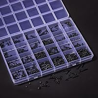 Vista 3 de 1440 tornillos negros para computadora portátil M1.2 M1.4 M1.7 M2 cabeza plana Phillips Tornillos avellanados SSD Tornillos Accesorios Mini máquina