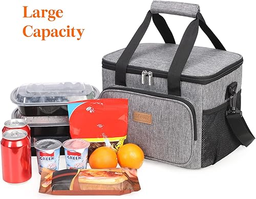 Miniatura 4 de Lifewit Bolsa de almuerzo grande suave para enfriar para adultos, hombres y mujeres, 15L/24L, gris