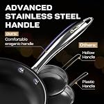 Ciwete 11-Piece Ensemble en acier inoxydable Pots et casseroles Non Stick, ensemble de cuisine en acier inox Tri-Ply, ensembles de cuisine à induction avec insert de vapeur & Poignées de maintien, lave-vaisselle, coffre-fort de four
