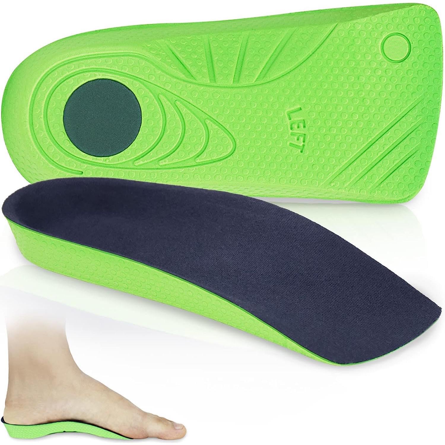X springX spring Orthotic Insole, Arch Support Insoles, Orthotics for Flat Feet Arch, 3/4 Length Plantar Fasciitis Insoles with Deep Heel Cup for Flat Feet, Heel Pain, Arch Pain for Man and Woman (M (41-42))