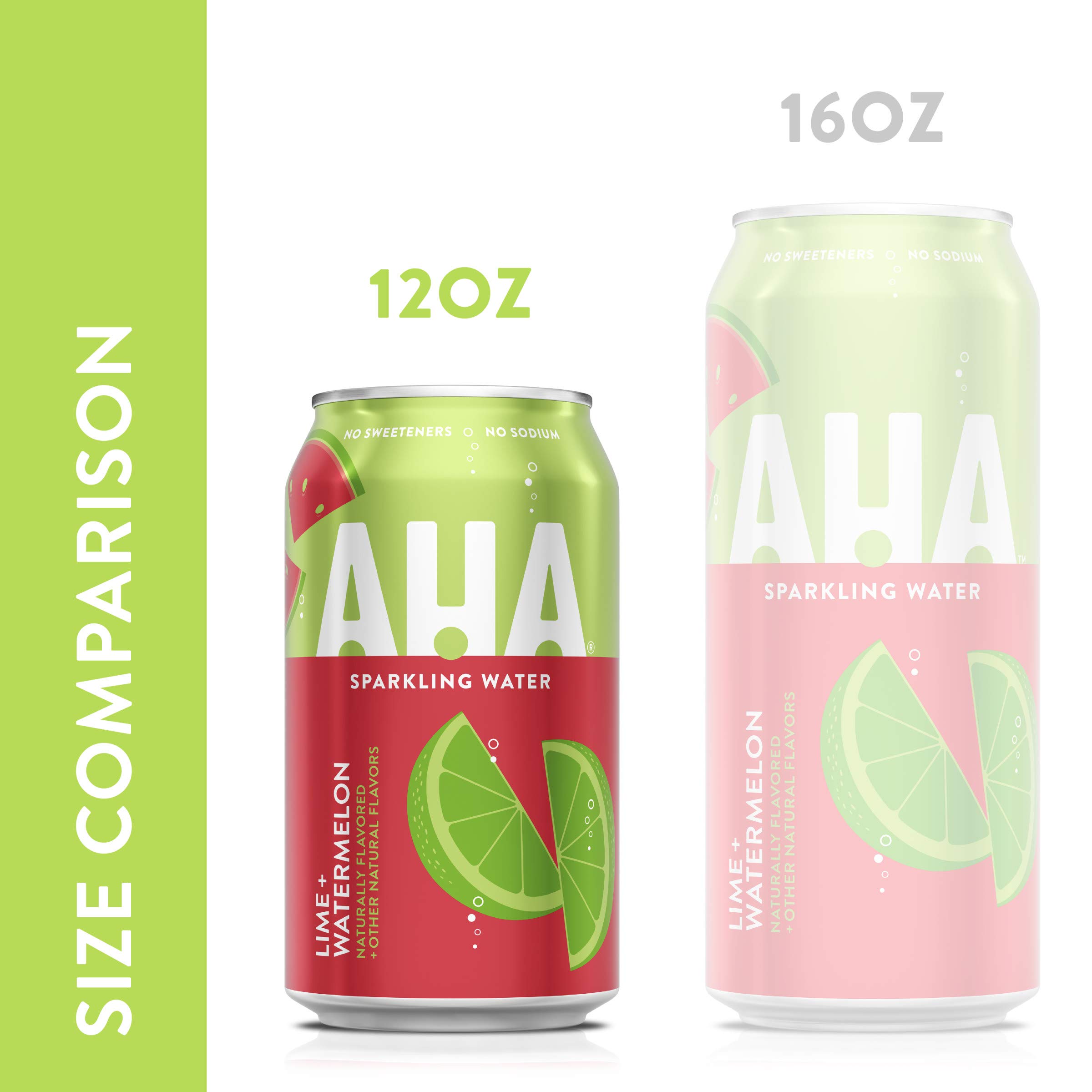 AHA Sparkling Water, Lime Watermelon Flavored Water, Zero Calories