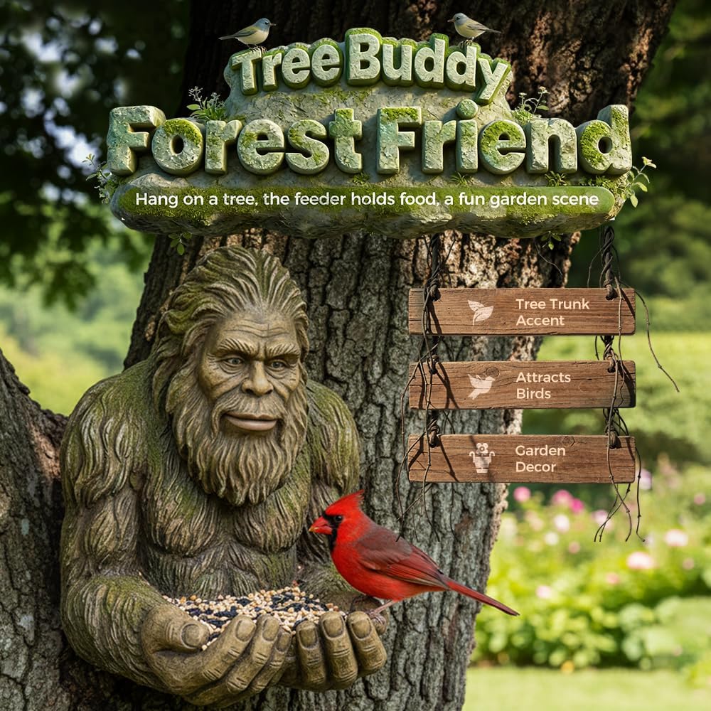 Waterproof Tree-Mounted Outdoor Sculpture Feeder, 2026 Upgrade Bird Feeder ith Hidden Keyhole Hanger, Tree Faces Decor Outdoor, Unique Bird Feeders for Outdoors and Indoors (2)