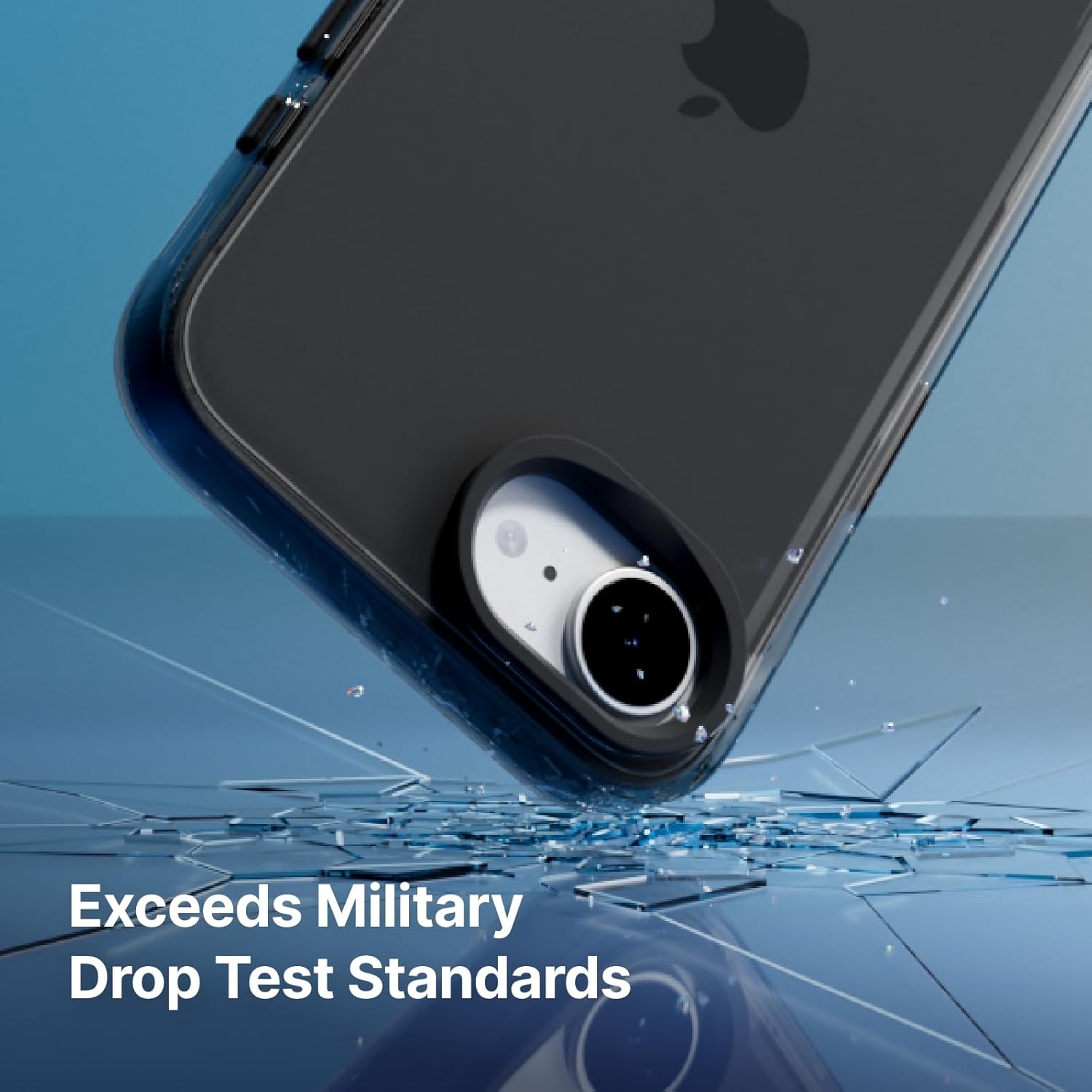 RhinoShield JellyTint Transparent Protective Case Compatible with iPhone 17e / 16e | Exceeds Military Drop Standards, Scratch Resistant, Shockproof, Trendy Colors - Ash Black