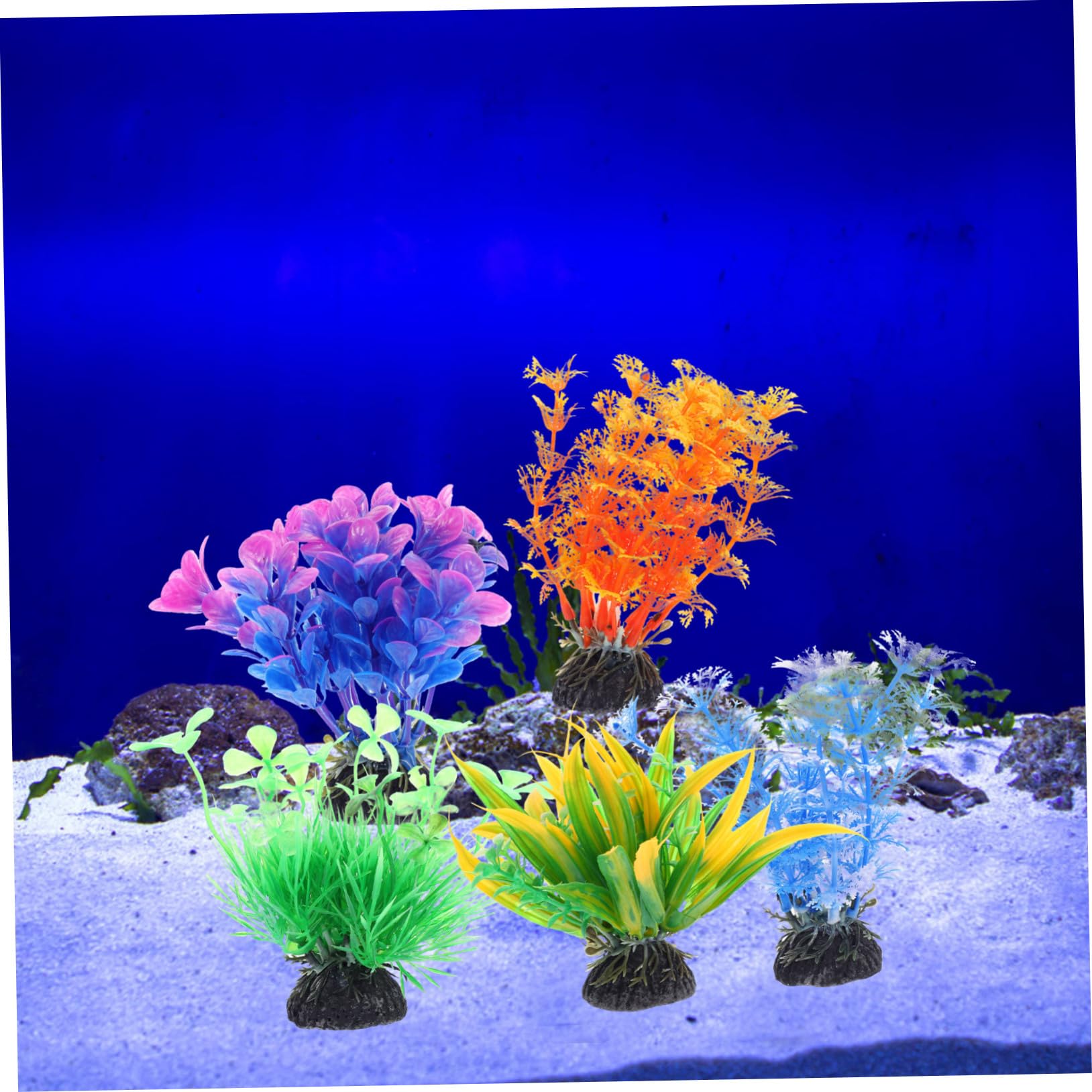 IMIKEYA 5 Set Piante Acquatiche Artificiali Realistiche per Acquari Decorazioni per Acquatici Design Leggero E Facile da Posizionare 5 Pezzi*5