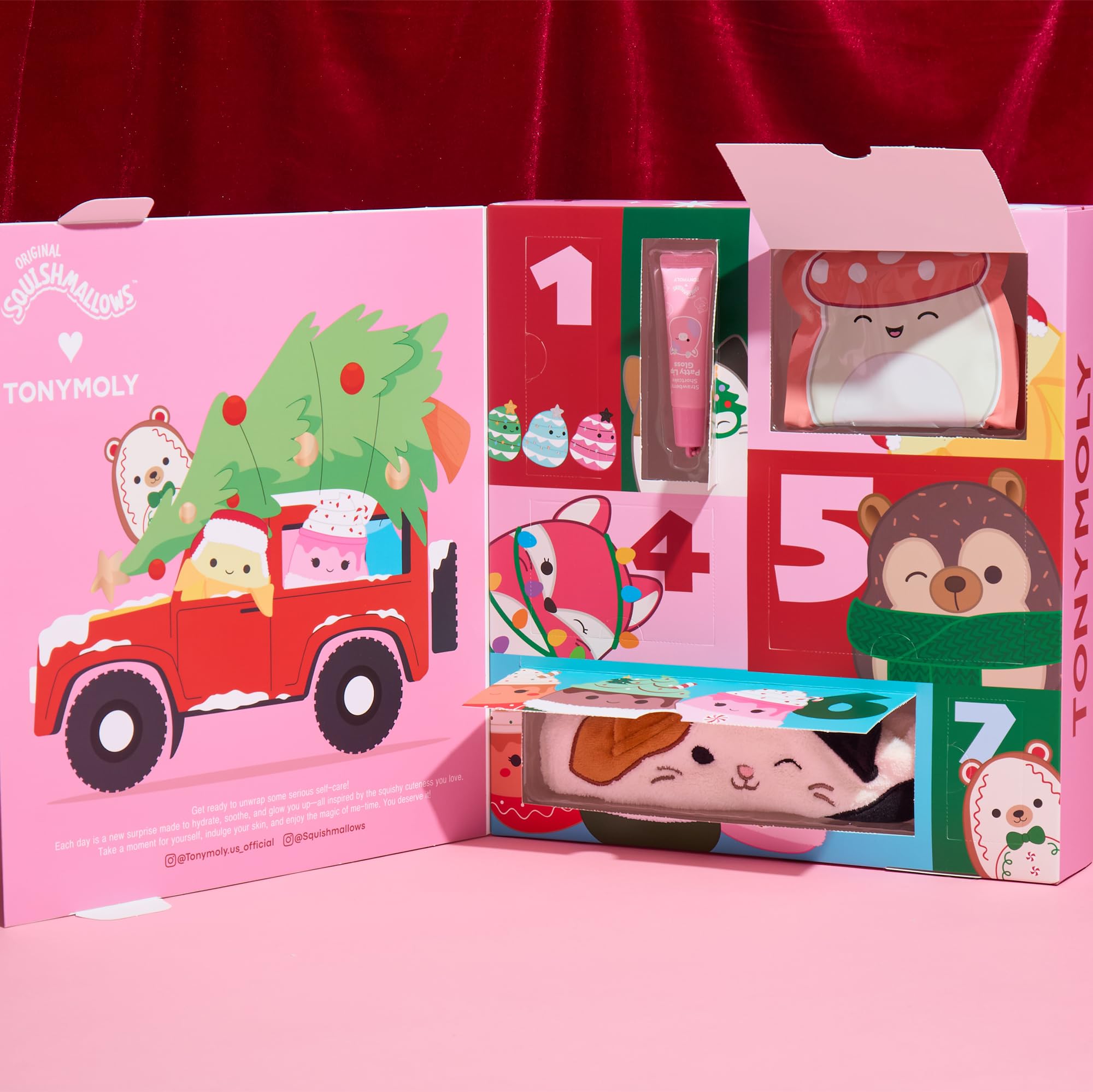 TONYMOLY x Squishmallows Advent Calendar 2025 – 7-Day Skincare Advent Calendar with Hand Cream, Lip Gloss, Sheet Masks & Cute advent calendar for girls