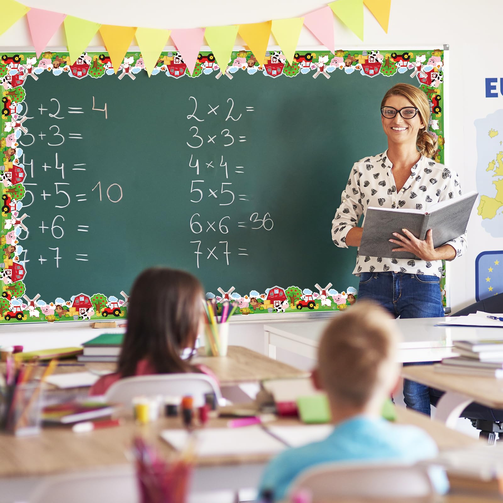 Farm Animal Bulletin Board Border - 32.8ft Barnyard Theme Border Roll For Classroom Decor