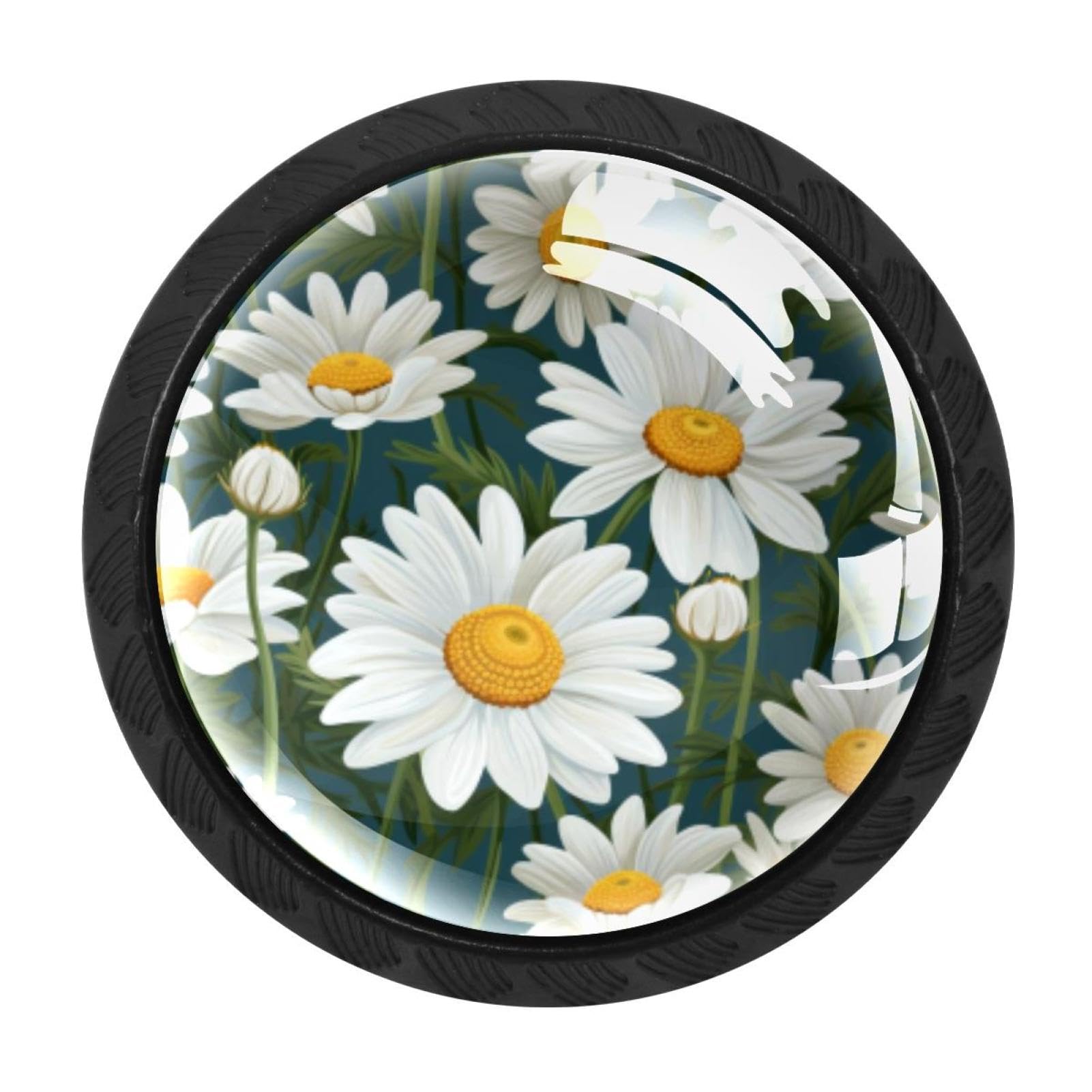 CHENZZZZ 4 Pack Daisy Drawer Knob Cabinet Hardware