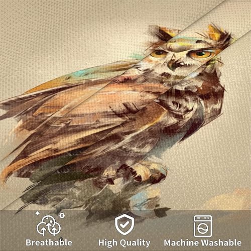 Miniatura 4 de Juego de 2 fundas de almohada de 12 x 20 pulgadas con diseño de búho de acuarela con cremallera para cama, fundas protectoras para sofá, dormitorio,