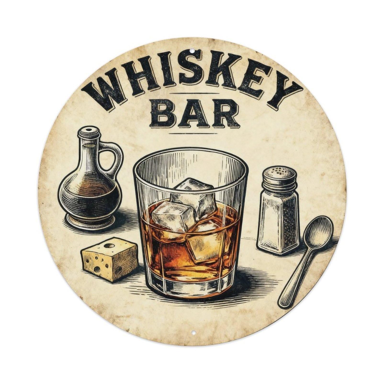 Whiskey Bar Vintage Tin Sign Metal Tin Sign Plaque