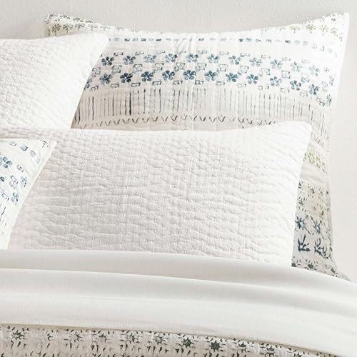 Pine Cone Hill Hawthorn - Funda de almohada neutra, tamaño europeo, patrón floral marfilgris disponible en Yaxa Peru