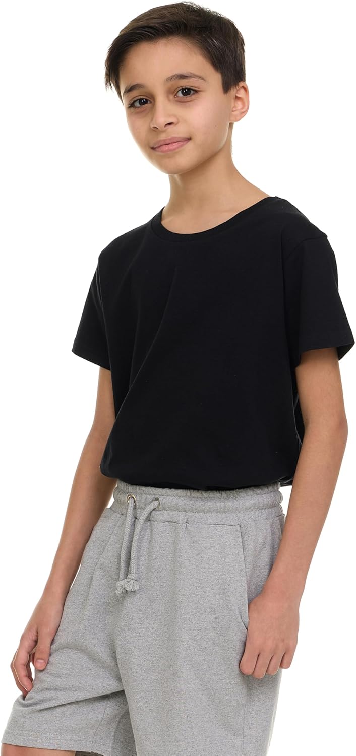 Boys’ 3-Pack French Terry Cotton Shorts – Soft Pull-On Activewear Shorts with Drawstring Waist & Pockets - Image 3