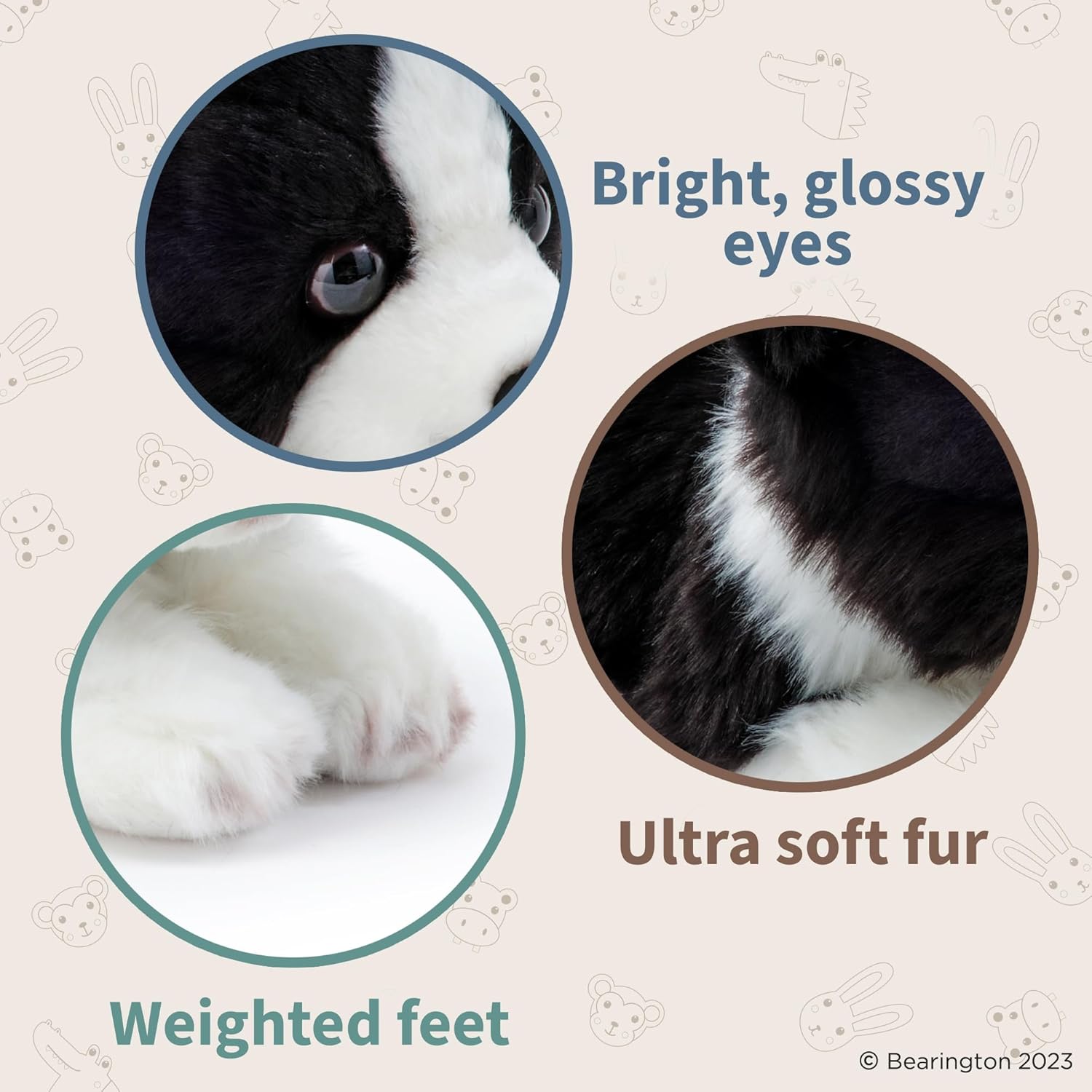 Bearington Dog Stuffed Animal Realistic Dog Plush Border Collie Shep Cute Plushies for Kids Boys & Girls - 13" - Image 3