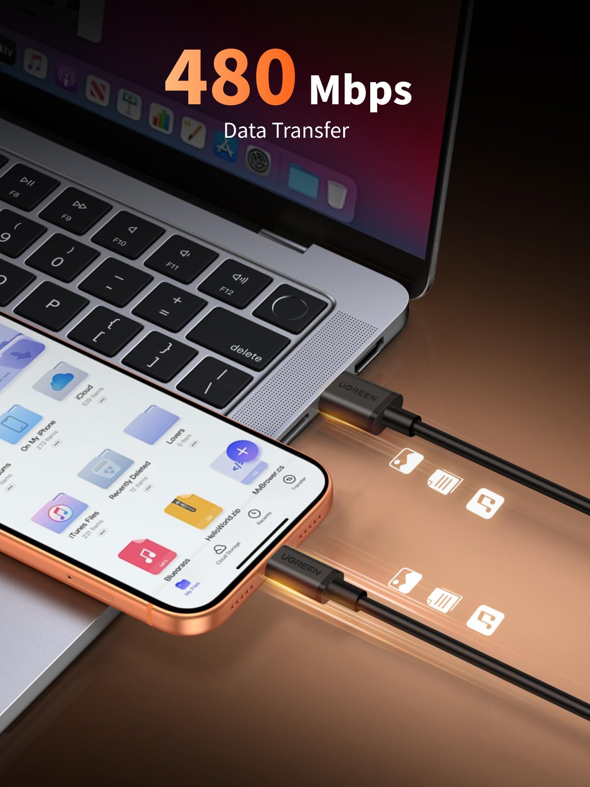 UGREEN USB-C to USB-A Cable 2-Pack - CarPlay & Android Auto -4