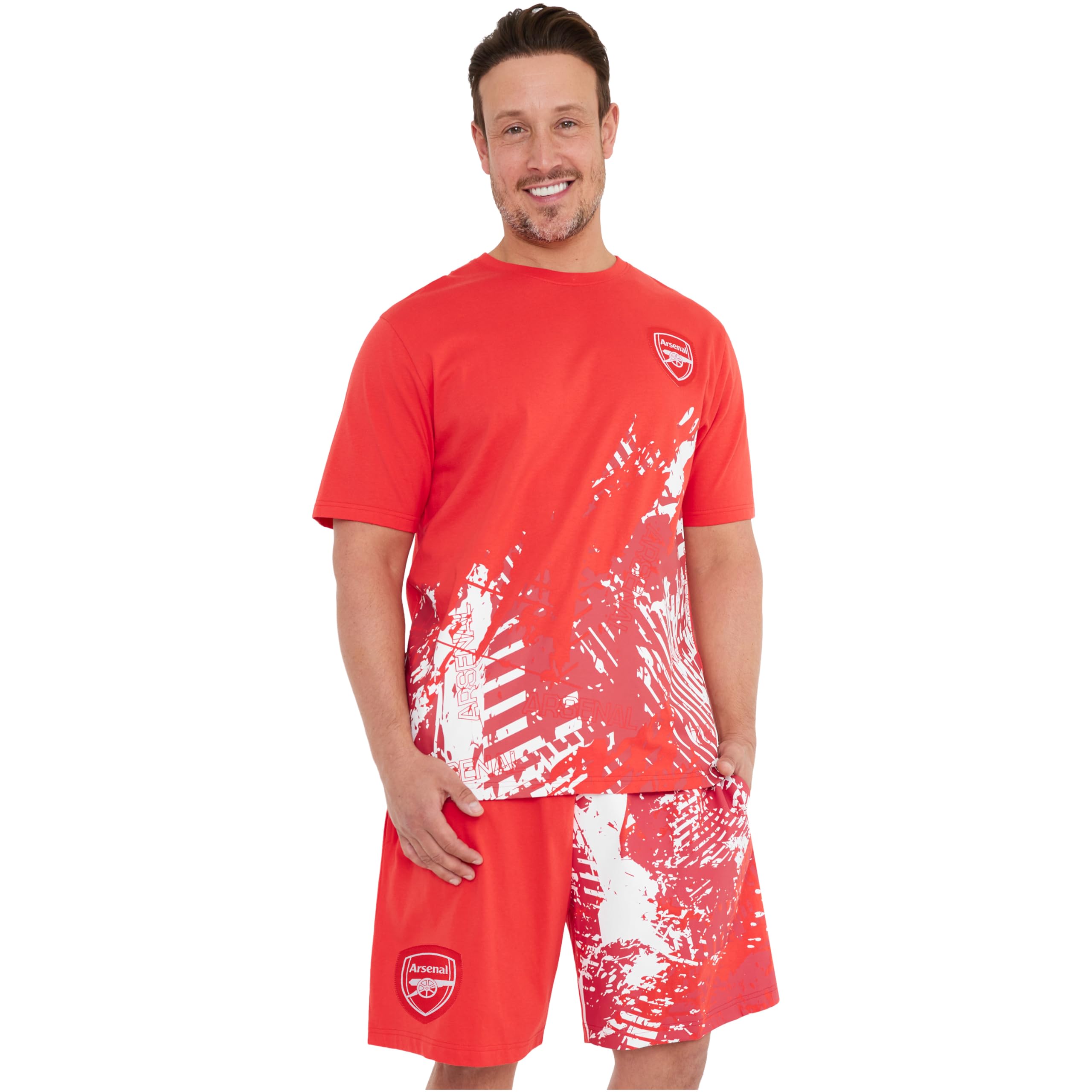 Get Trend Men's Red Arsenal Arsenal F.c. Pyjamas Set Short Pjs Breathable Nightwear Sleepwear Summer Lounge Set Football Gifts For (2Xl, )