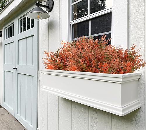 Miniatura 7 de Recutms Flores artificiales, plantas artificiales, resisten rayos ultravioleta, arbustos verdes sintéticos, para interior y exterior, maceta para