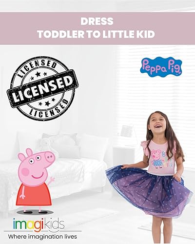 Miniatura 2 de Peppa Pig Vestido de manga corta para niñas pequeñas a niños pequeños, Azul