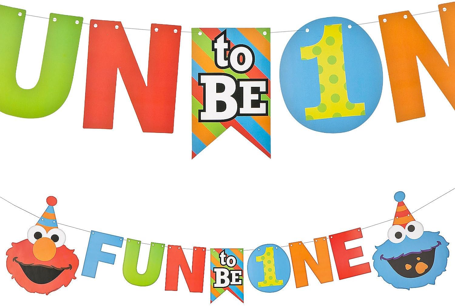 7 ft. x 12 1/2" Sesame Street First Birthday Party Ready-to-Hang Garland