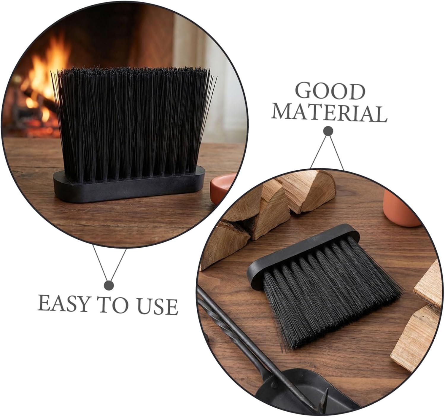 8pcs Fireplace Soot Cleaning Tools Set with Ash Cleaning Soft Brushes and Fireplace Brush Replacement Heads for Woodstove, Fire Pit, and Chimney Sweep, Cabin Heating Accessories