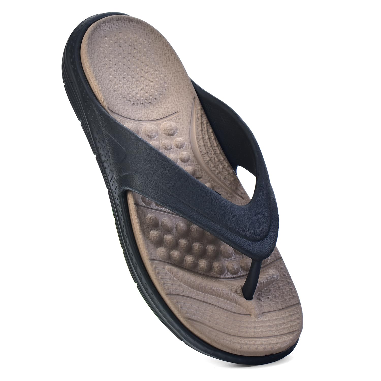 YOHO Snugly Flip Flops for Men | Orthopedic Slippers with Relieving Acupressure Points | Superior Cushioning & Dual-Tone Design | Lightweight & Waterproof