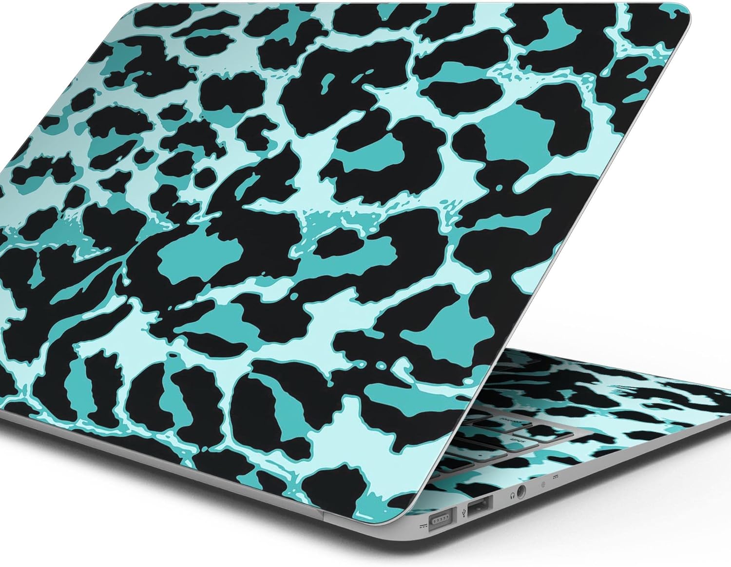DesignSkinz - Vector Hot Turquoise Cheetah Print - Full-Body Wrap Protective Decal Skin Kit Compatible with MacBook 16" Pro M1 (A2485)