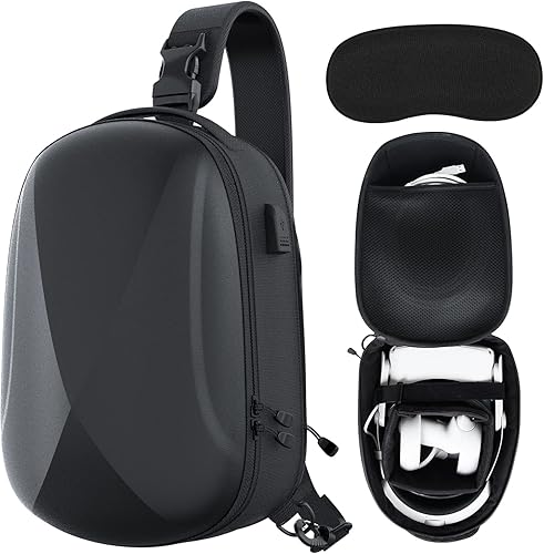 ZYBER Hard Carrying Case for Meta Quest 2, Black Backpack Travel Case for Oculus Quest 2 Accessories