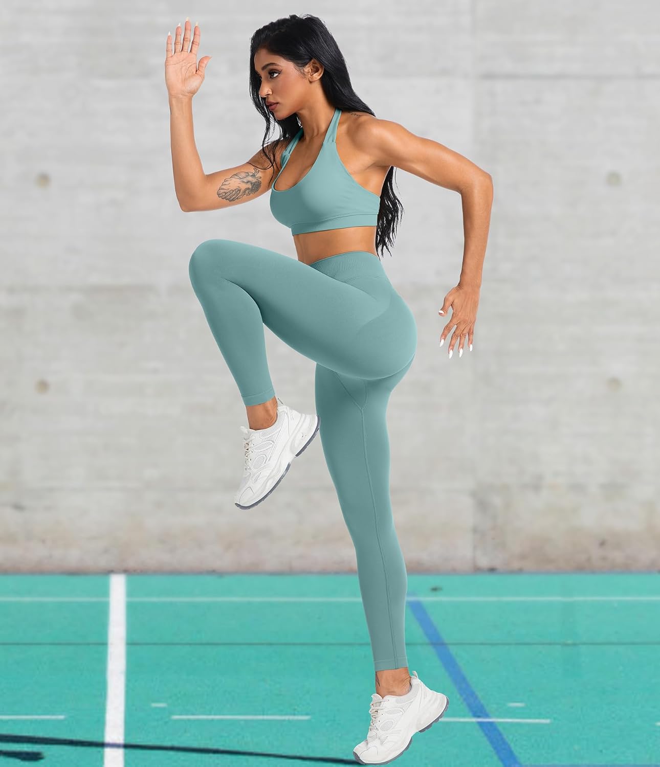 YOAKUKA Women's Seamless Leggings High Waisted Compression Workout Leggings Tummy Control Yoga Pants - Image 3