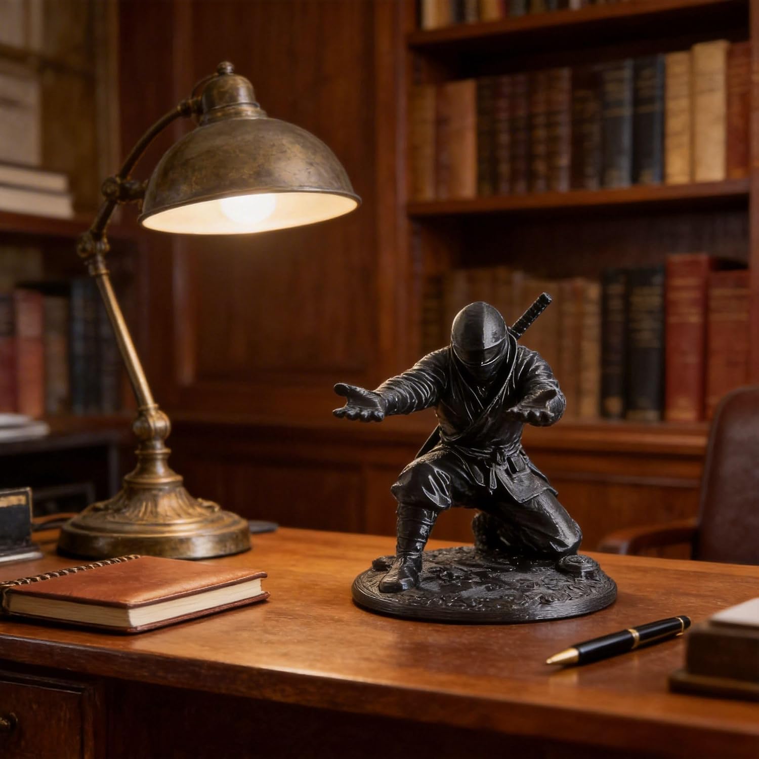 Ninja Pen Holder for Desk, 3D Printed Samurai Pencil Stand for Men image 4