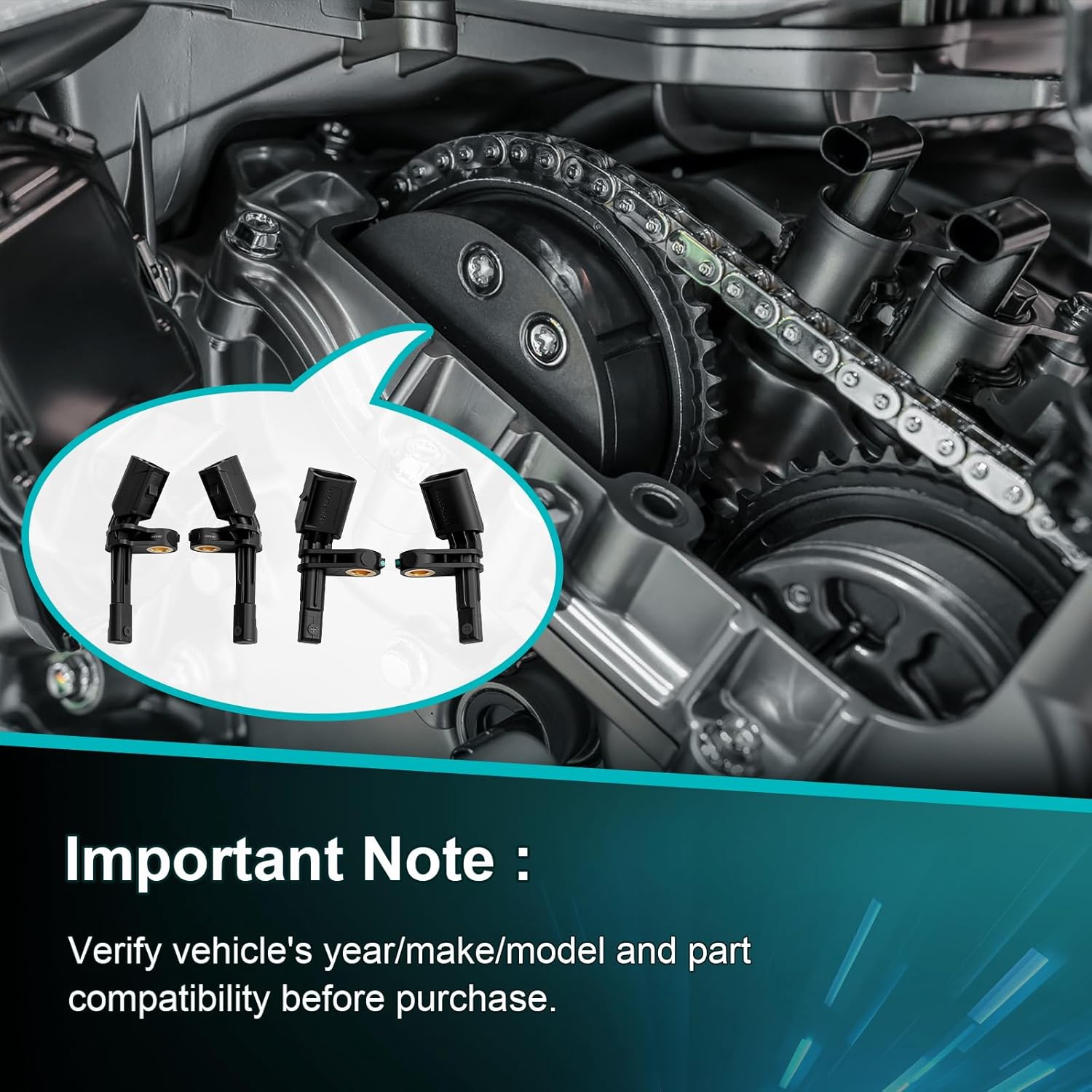 ABS Wheel Speed Sensor Front Rear Compatible with Volkswagen Beetle Jetta Passat Rabbit Tiguan R32 CC Eos Amarok GTI 2005-2019, Audi TT Seat Leon 07-15, ALS469 ALS467 ALS468 1K0927807 1K0927808