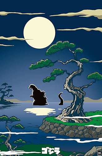 Trends International Godzilla - Póster de pared de lago, 22.4 pulgadas de largo x 14.7 W, versión premium sin marco Versión premium sin