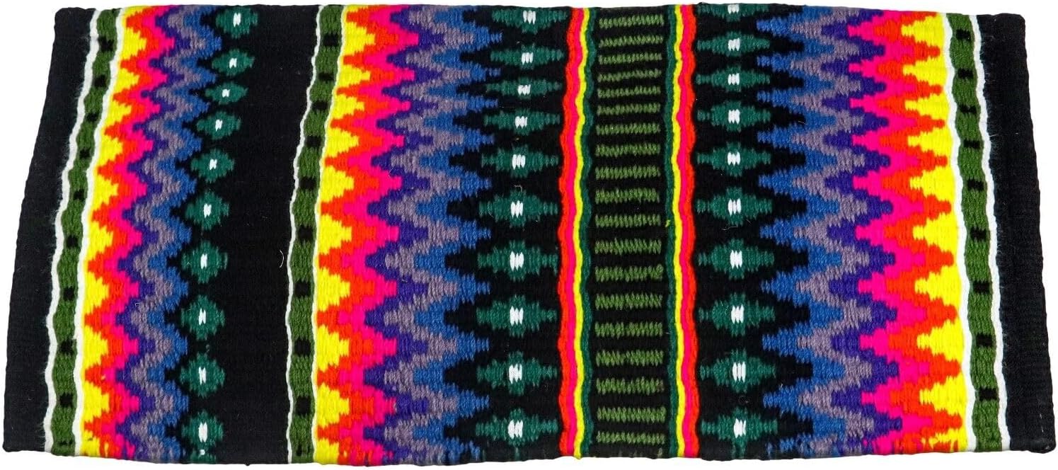 Western Ranch Horse Saddle Blanket New Zealand Wool Western Design Handmade Saddle Blanket Top Wool Pad Sensor Flex (Customization Available) ZB-042