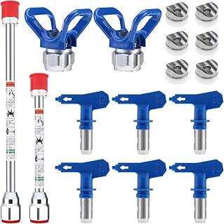 10PCS Airless Reversible Spray Tip Nozzles Airless Sprayer Nozzles Airless Paint Sprayer Tip Extension Pole Airless Paint Sprayer Extension with Sprayer Nozzle Tip Guard