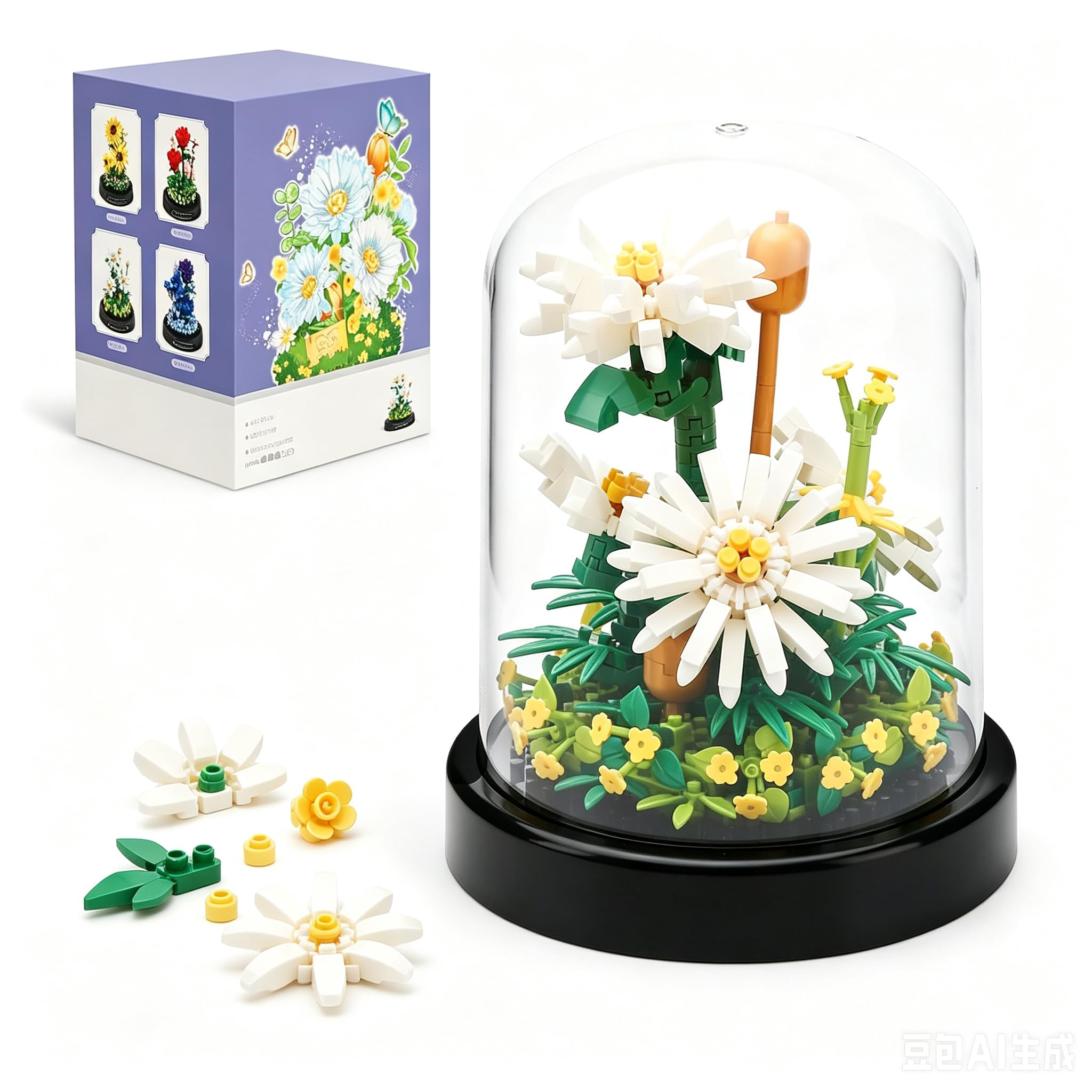 Amazon.com: YaJie Flower Bouquet Building Set - White Daisy Blocks
