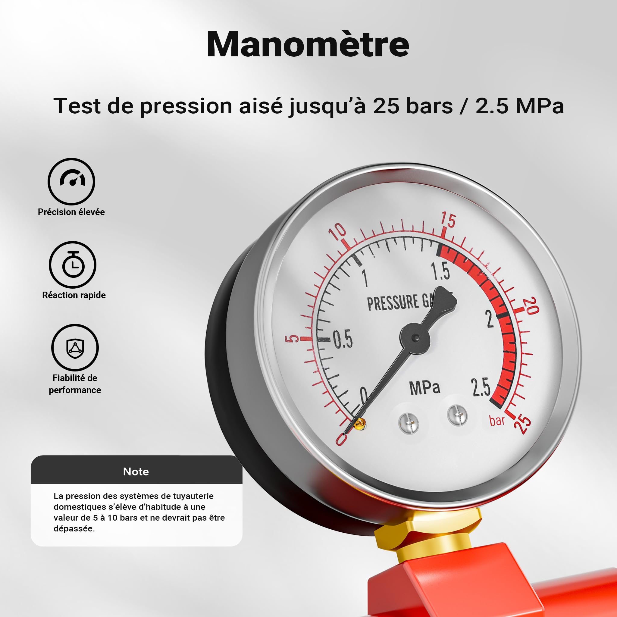 Pompe de remplissage pour Installation Sanitaire Solaire Chauffage Pression d’épreuve de 25 bars