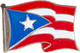 Artisan Owl Puerto Rico Flag Lapel Hat Pin