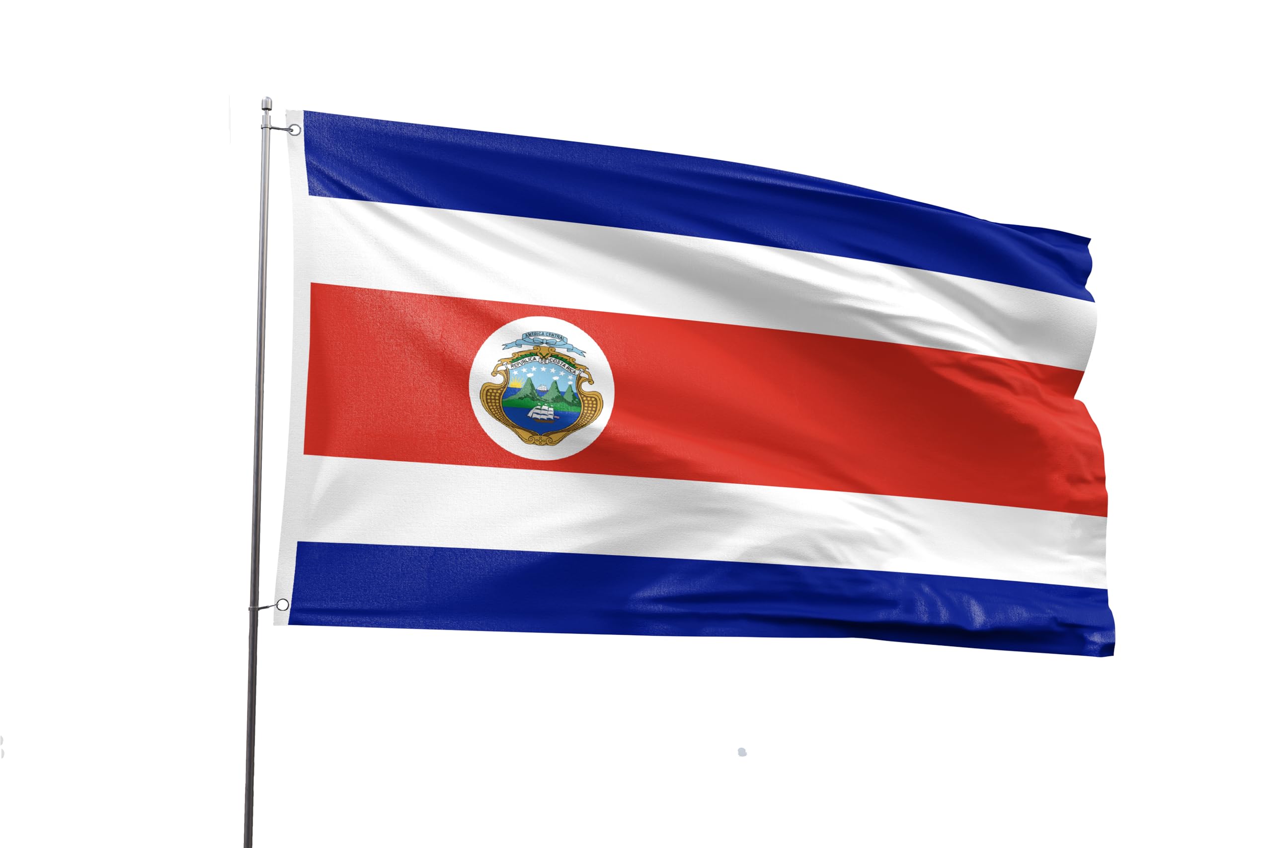 Costa Rica Flag 5x8FT Costa Rican National Polyester Printed Latin America Flag With 2 Grommets For Costa Rican Themed Festival Event Parade Party