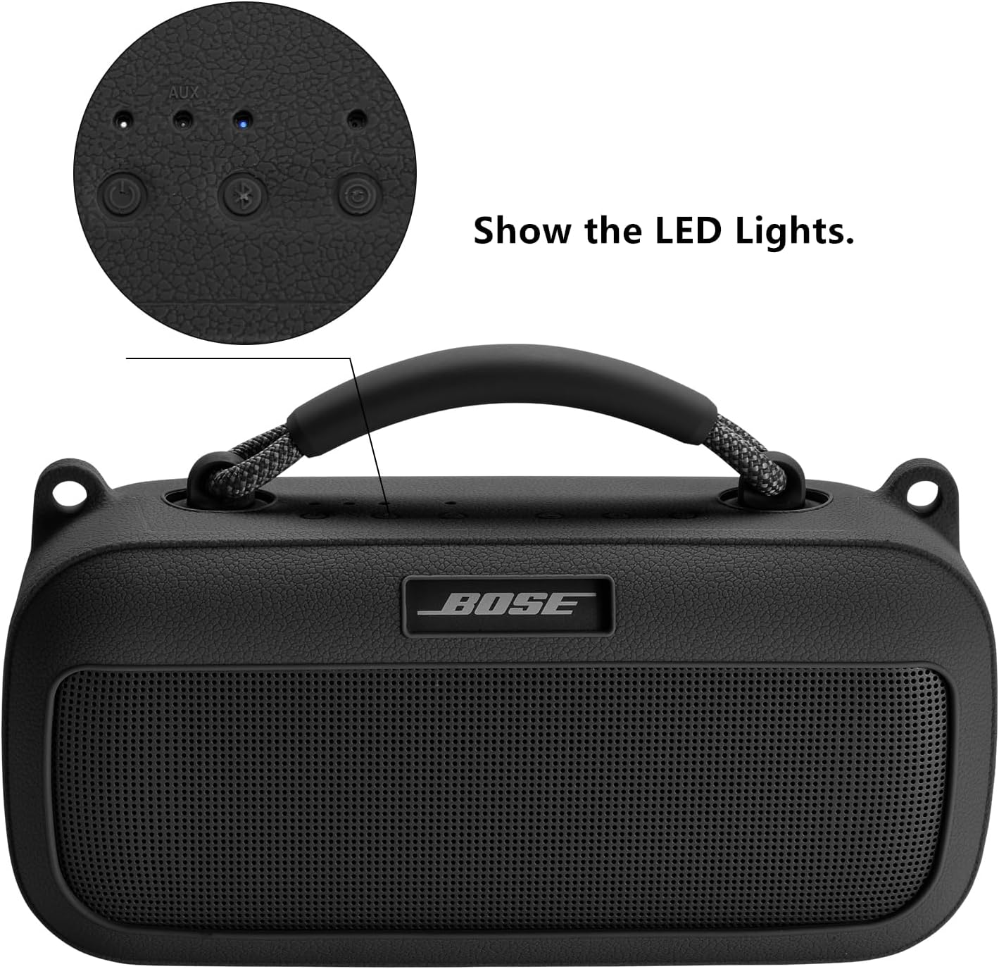 Case for Bose SoundLink Max Portable Speaker,Silicone Cover for Bose Soundlink Max Travel Protective Skin Shoulder Bag Accessories(Black Case) - Image 4