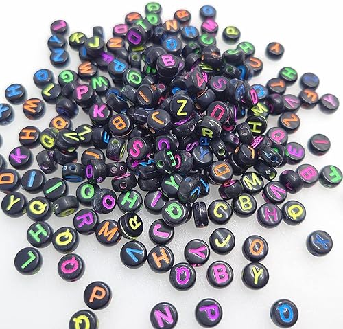 Vista 19 de Más de 500 cuentas redondas blancas de letras del alfabeto acrílico de 0.157 x 0.276 pulgadas de la A a la Z, cuentas sueltas para manualidades