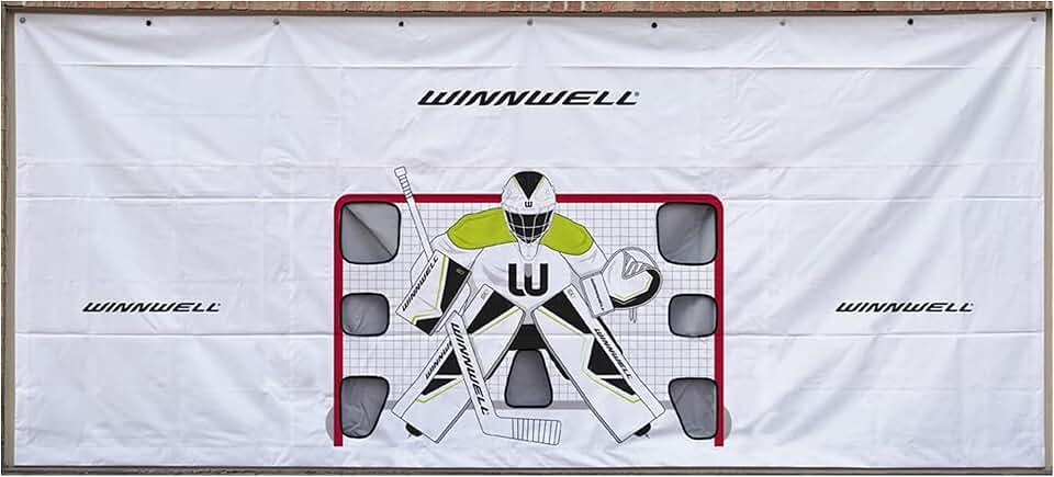 Winnwell Hockey Garage Shooting Tarp - Foldable Street Hockey Goalie Pads - Training Equipment for Shooting Target Games